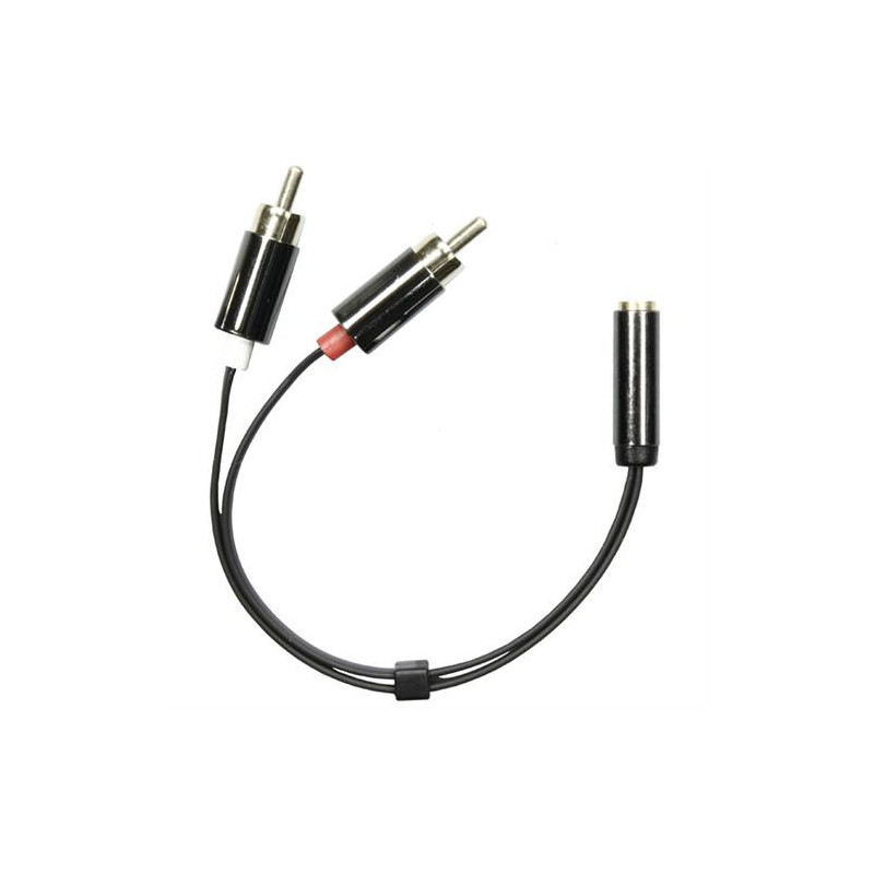 Deltaco AUD-204 audiokaapeli 0,1 m RCA 3.5mm Musta