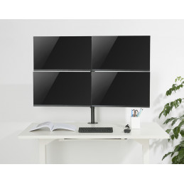 Deltaco ARM-0302 monitorin kiinnike ja jalusta 68,6 cm (27") Puristin Läpipultattu Musta