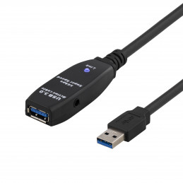 Deltaco USB3-1002 USB-kaapeli 5 m USB 3.2 Gen 1 (3.1 Gen 1) USB A Musta