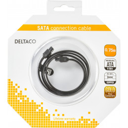 Deltaco SATA-1002-K SATA-kaapeli 0,7 m SATA 7-pin Musta