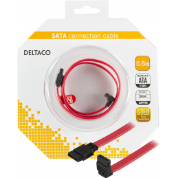 Deltaco SATA-05A-K SATA-kaapeli 0,5 m SATA 7-pin Punainen
