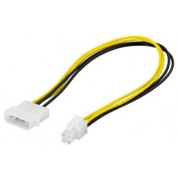 Deltaco SSI-40 cable gender changer 4-pin ATX12V (P4) Musta, Valkoinen, Keltainen