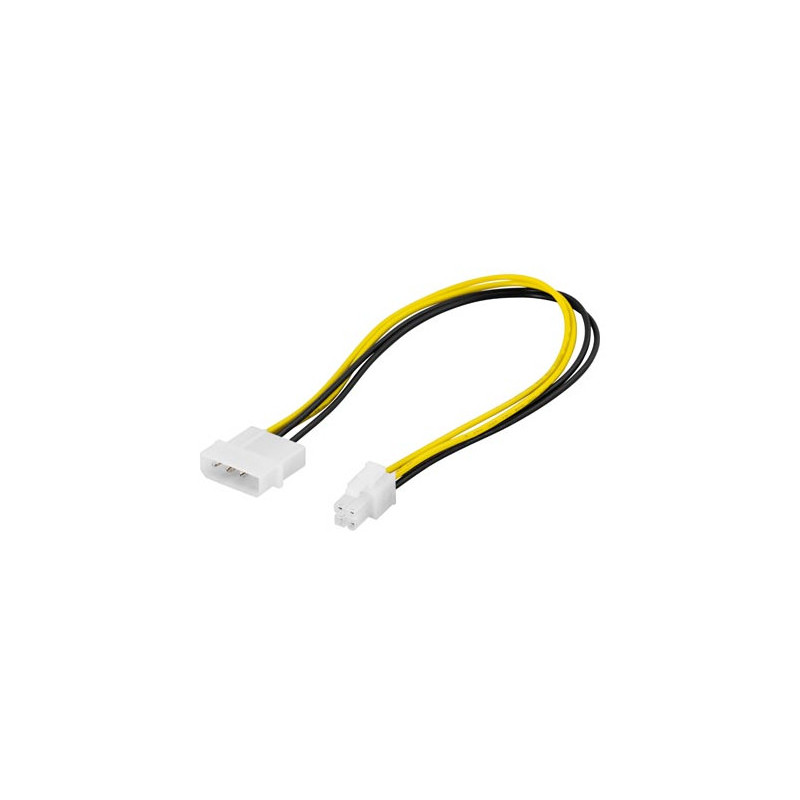 Deltaco SSI-40 cable gender changer 4-pin ATX12V (P4) Musta, Valkoinen, Keltainen