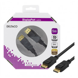Deltaco DP-1050-K DisplayPort-kaapeli 5 m Musta