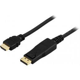 Deltaco DP-3020 videokaapeli-adapteri 2 m DisplayPort HDMI-tyyppi A (vakio) Musta