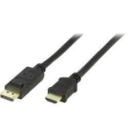 Deltaco DP-3010-K cable gender changer DisplayPort HDMI Musta