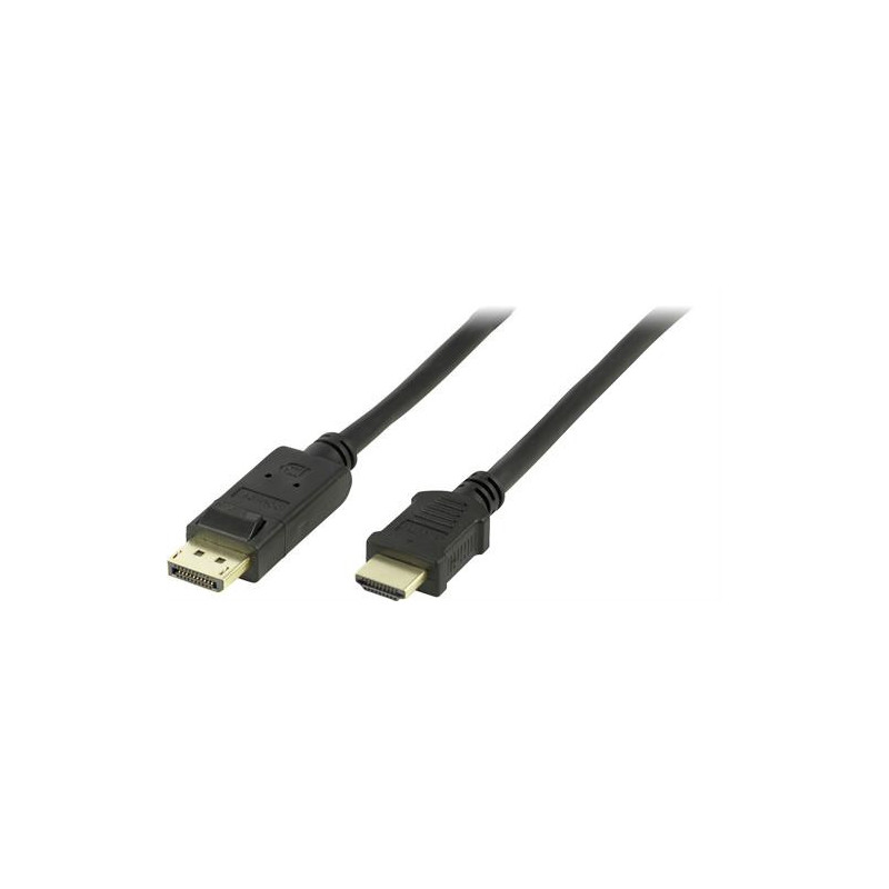 Deltaco DP-3010-K cable gender changer DisplayPort HDMI Musta