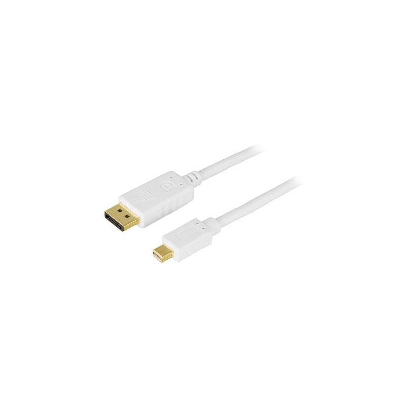 Deltaco DP-1110 DisplayPort-kaapeli 1 m mini DisplayPort Valkoinen