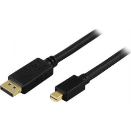 Deltaco DP-1111 DisplayPort-kaapeli 1 m Mini DisplayPort Musta