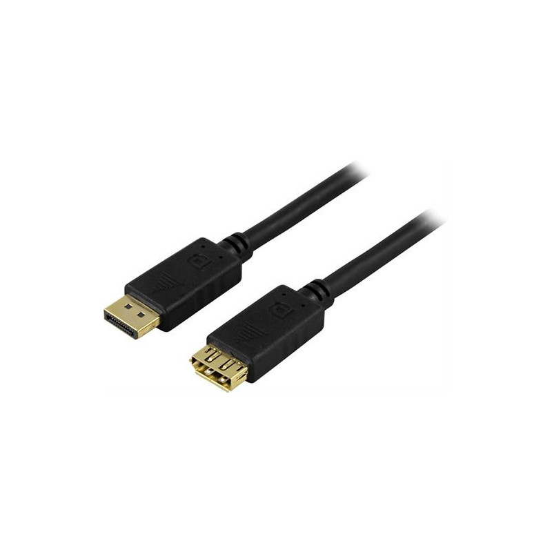 Deltaco DP-1210 DisplayPort-kaapeli 1 m Musta