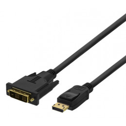 Deltaco DP-2022 videokaapeli-adapteri 2 m DisplayPort DVI-D Musta