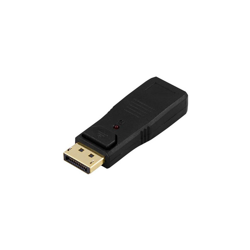 Deltaco DP-HDMI cable gender changer 20-pin ha 19-pin ho Musta