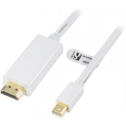 Deltaco DP-HDMI202 videokaapeli-adapteri 2 m Mini DisplayPort HDMI-tyyppi A (vakio) Valkoinen