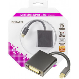 Deltaco DP-DVI6-K videokaapeli-adapteri 0,1 m miniDisplayPort DVI-D Musta