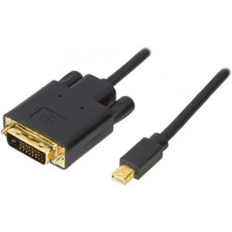 Deltaco DP-DVI202-K videokaapeli-adapteri 2 m Mini DisplayPort DVI-I D Musta