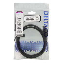 Deltaco DP8K-1010 DisplayPort-kaapeli 1 m Musta