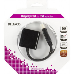 Deltaco DP-DVI14-K videokaapeli-adapteri 0,2 m DisplayPort DVI-I Musta