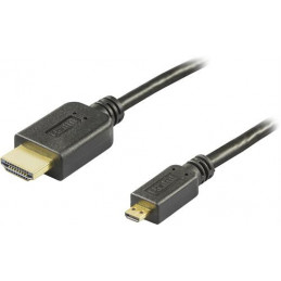 Deltaco HDMI-1053 HDMI-kaapeli 5 m HDMI-tyyppi D (mikro) HDMI-tyyppi A (vakio) Musta