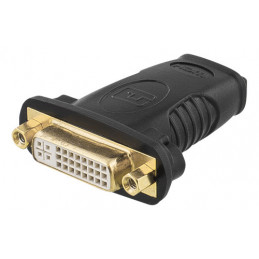 Deltaco HDMI-10A cable gender changer HDMI 19-pin DVI-D Musta