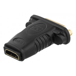 Deltaco HDMI-10A cable gender changer HDMI 19-pin DVI-D Musta