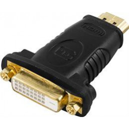 Deltaco HDMI-10-K cable gender changer HDMI 19-pin DVI-D Musta