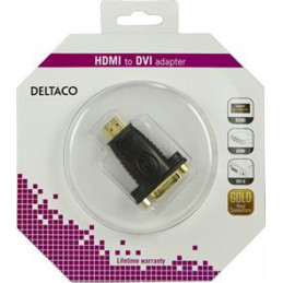 Deltaco HDMI-10-K cable gender changer HDMI 19-pin DVI-D Musta