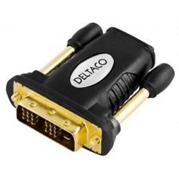 Deltaco HDMI-11 cable gender changer 19-pin HDMI DVI-D Musta
