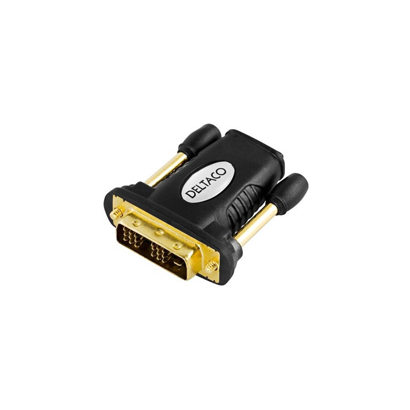 Deltaco HDMI-11 cable gender changer 19-pin HDMI DVI-D Musta