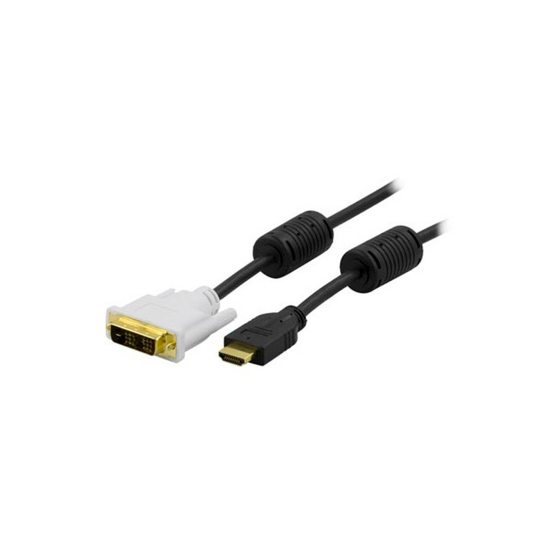 Deltaco HDMI-112 videokaapeli-adapteri 2 m Musta, Valkoinen