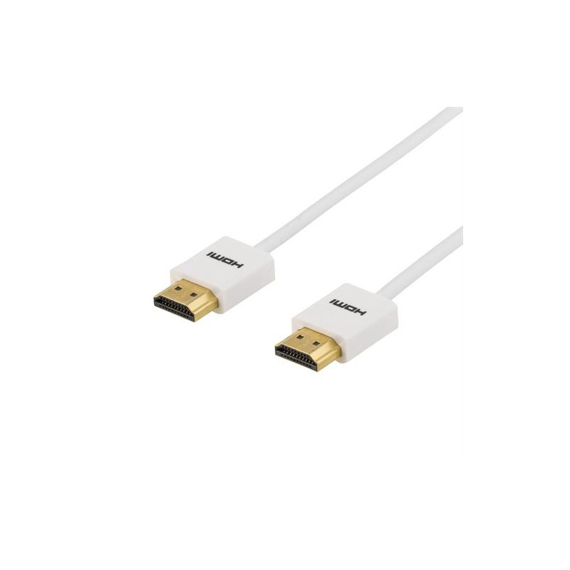 Deltaco HDMI-1092A-K HDMI-kaapeli 2 m HDMI-tyyppi A (vakio) Valkoinen