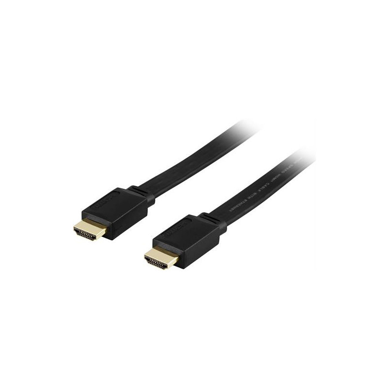 Deltaco HDMI-1070F HDMI-kaapeli 10 m HDMI-tyyppi A (vakio) Musta