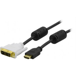 Deltaco HDMI-109 videokaapeli-adapteri 0,5 m HDMI-tyyppi A (vakio) DVI Musta, Valkoinen