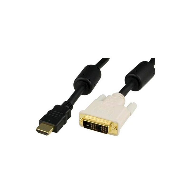 Deltaco HDMI-112-K videokaapeli-adapteri 2 m Musta, Valkoinen