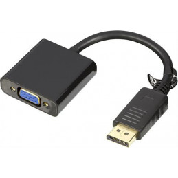 Deltaco DP-VGA7-K videokaapeli-adapteri 0,2 m DisplayPort VGA (D-Sub) Musta