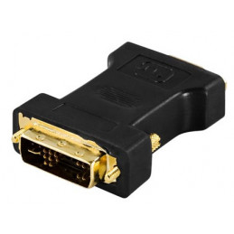 Deltaco DVI-4 cable gender changer VGA Musta