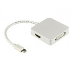 Deltaco DP-MULTI1 videokaapeli-adapteri 0,2 m Mini DisplayPort DisplayPort + DVI + HDMI Valkoinen