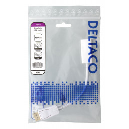 Deltaco DP-HDMI44 videokaapeli-adapteri 0,2 m DisplayPort HDMI-tyyppi A (vakio) Valkoinen