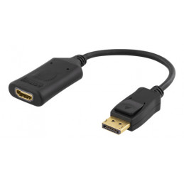 Deltaco DP-HDMI32 videokaapeli-adapteri 0,1 m HDMI-tyyppi A (vakio) USB A-tyyppi Musta