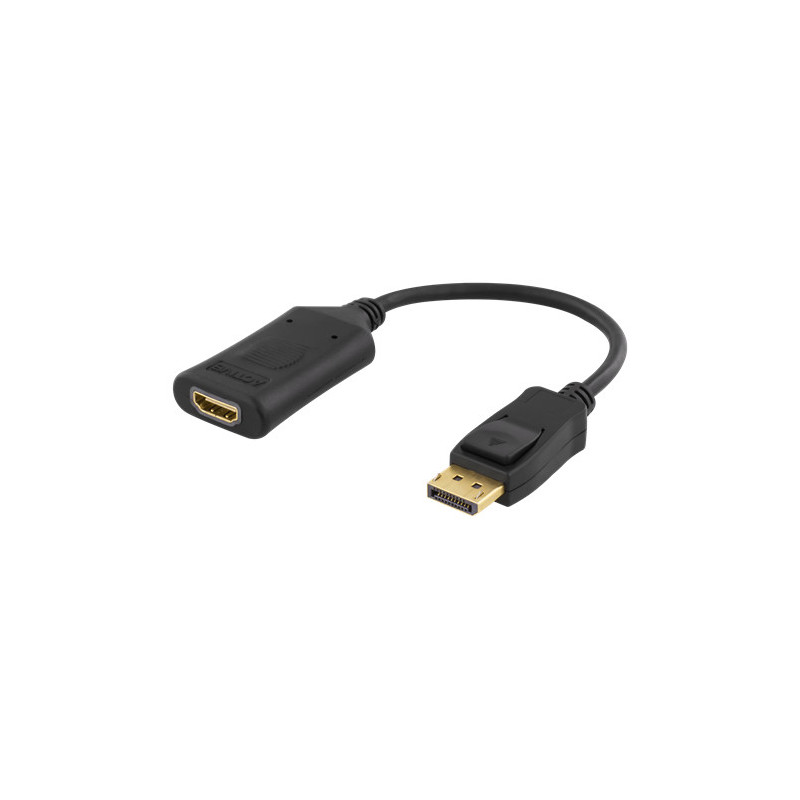 Deltaco DP-HDMI32 videokaapeli-adapteri 0,1 m HDMI-tyyppi A (vakio) USB A-tyyppi Musta