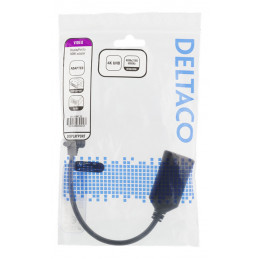 Deltaco DP-HDMI32 videokaapeli-adapteri 0,1 m HDMI-tyyppi A (vakio) USB A-tyyppi Musta