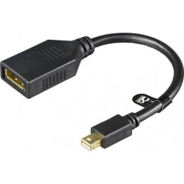 Deltaco MDP-DP1-K DisplayPort-kaapeli 0,2 m Mini DisplayPort Musta