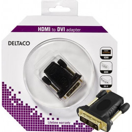 Deltaco HDMI-11-K cable gender changer DVI-D Musta