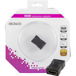 Deltaco HDMI-12-K cable gender changer 19-pin HDMI Type A Musta