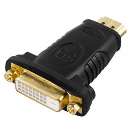 Deltaco HDMI-10 cable gender changer 19-pin HDMI DVI Musta