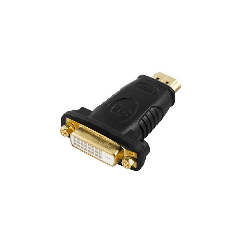 Deltaco HDMI-10 cable gender changer 19-pin HDMI DVI Musta