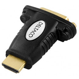 Deltaco HDMI-10 cable gender changer 19-pin HDMI DVI Musta