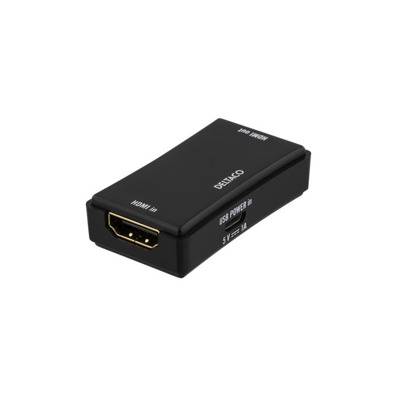 Deltaco HDMI-7036 AV-signaalin jatkaja AV-toistin Musta