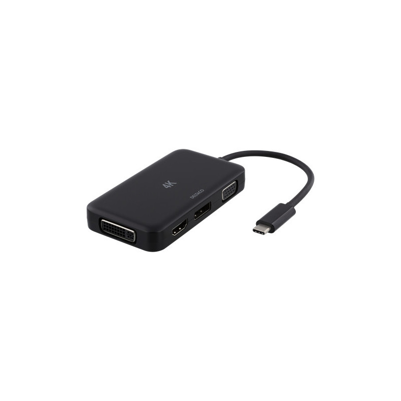 Deltaco USBC-MULTI keskitin USB 3.2 Gen 1 (3.1 Gen 1) Type-C Musta