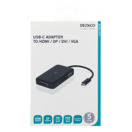 Deltaco USBC-MULTI keskitin USB 3.2 Gen 1 (3.1 Gen 1) Type-C Musta