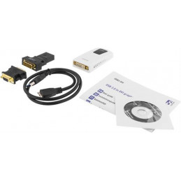 Deltaco USB3-DVI cable gender changer USB 3.0 Micro-B Valkoinen